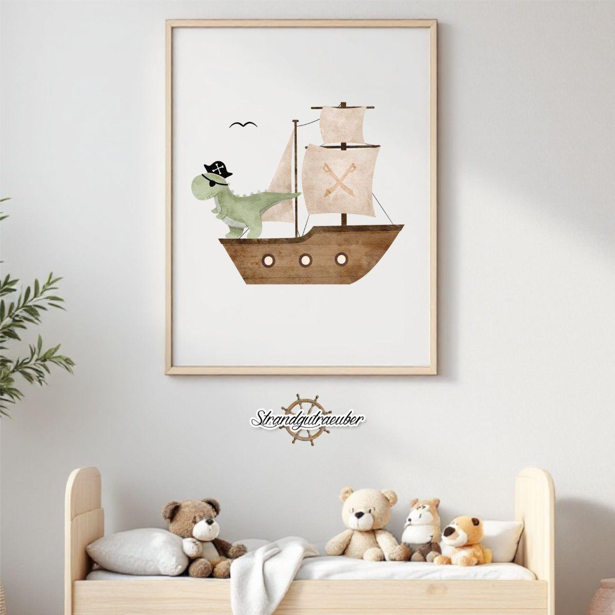 Buegelbild Piratendino Buegelbild Piratendino